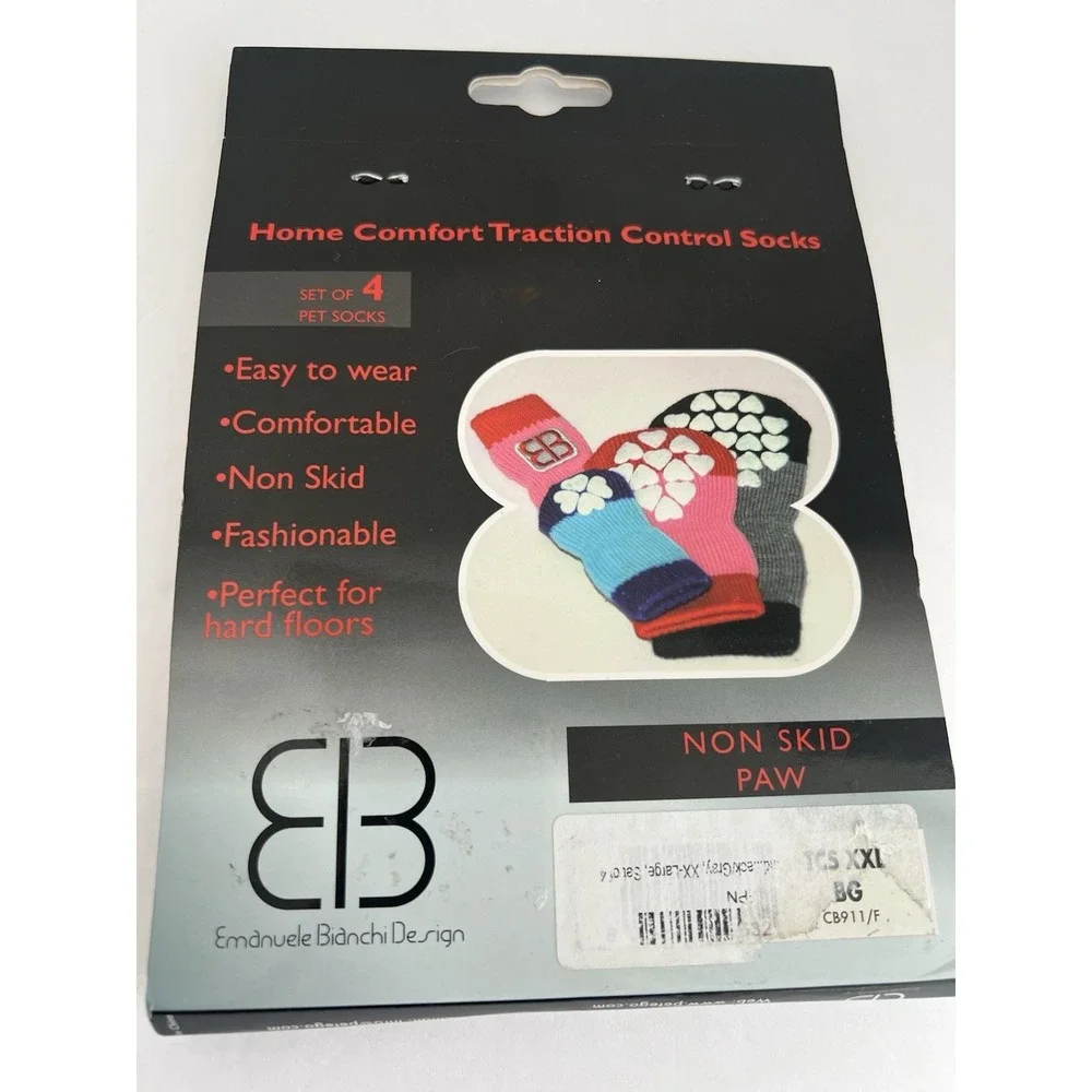 NEW‎ Petego Traction Control Indoor Socks for Dogs Black Gray XXL Set of 4 Dog